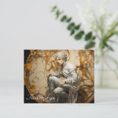 Carte Postale Homme dans une peinture en bois doré (Debout devant)