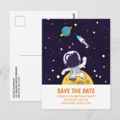 Carte Postale Homme de l'espace explorant l'espace extra-atmosph (Devant / Derrière)