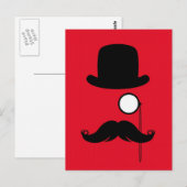 Carte Postale Homme de Stache de moustache de moustache avec des (Devant / Derrière)