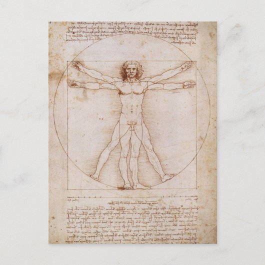 Carte Postale Homme de Vitruvian (Devant)