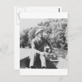 Carte Postale Homme en bateau (Devant / Derrière)