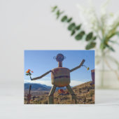 Carte Postale Homme en métal avec fleurs, Nevada (Debout devant)