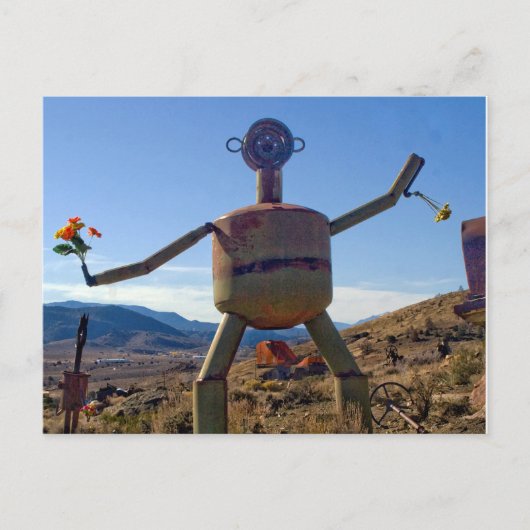 Carte Postale Homme en métal avec fleurs, Nevada (Devant)