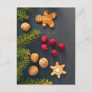 Carte Postale Homme en pain d'épices de Noël