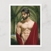 Carte Postale Homme en robe rouge   (Devant)