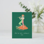 Carte Postale Homme et poisson (Debout devant)