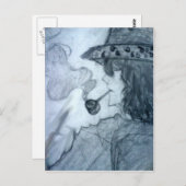 Carte Postale homme fumer pipe manga anime (Devant / Derrière)