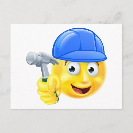 Carte Postale Homme Handicap Carpenter Builder Emoji Emoticon (Devant)