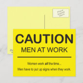 Carte postale Homme humoristique au travail (Devant / Derrière)