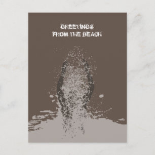 Carte Postale Homme monochrome frais grunge éclaboussure d'eau
