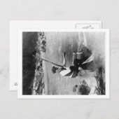 Carte Postale Homme Pêche et Terres Deux poissons à la fois Phot (Devant / Derrière)