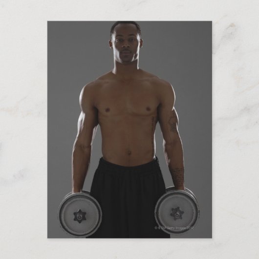 Carte Postale Homme physiquement apte levant des haltères (Devant)