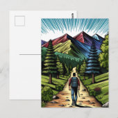 Carte Postale Homme Randonnée des sentiers (Devant / Derrière)