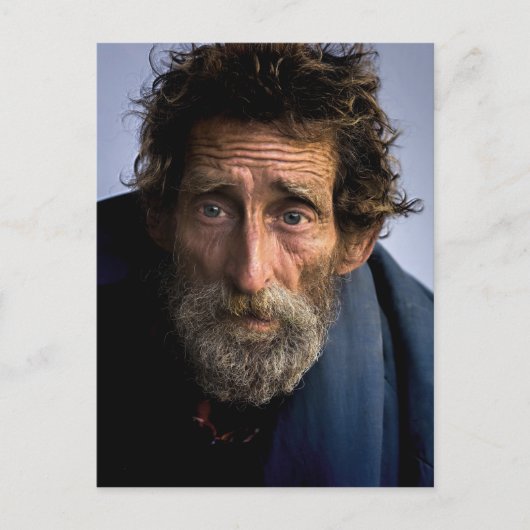 Carte Postale Homme sans abri et sans défense (Devant)