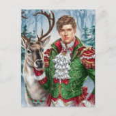 Carte Postale Homme séduisant et un renne (Devant)