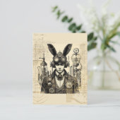 Carte Postale Homme Steampunk avec des oreilles de lapin (Debout devant)