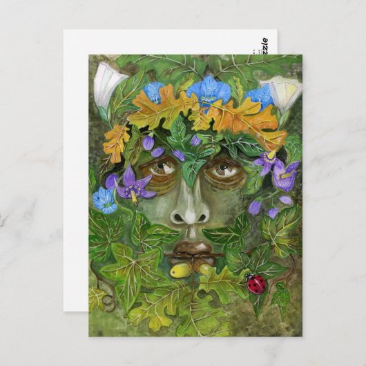 Carte Postale Homme vert (Devant / Derrière)