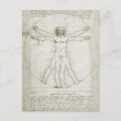Carte Postale Homme vitruvien par Leonardo da Vinci (Devant)