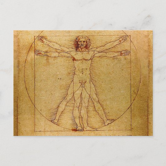Carte Postale Homme Vitruvien Par Leonardo Da Vinci (Devant)