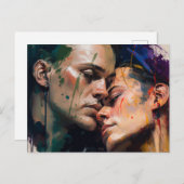 Carte postale Hommes amoureux (Devant / Derrière)