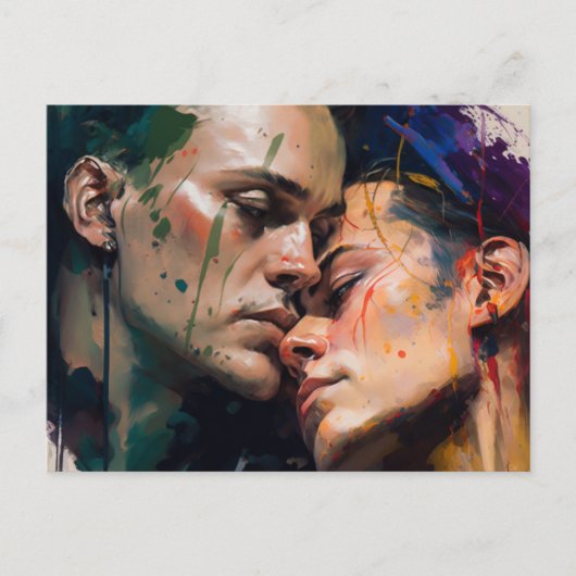 Carte postale Hommes amoureux (Devant)