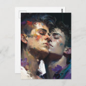 Carte postale Hommes amoureux (Devant / Derrière)