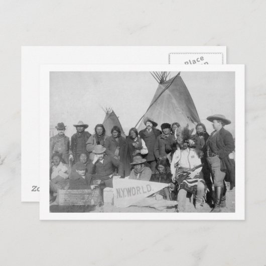 Carte Postale Hommes blancs (dont Buffalo Bill) et Lakota (Devant / Derrière)