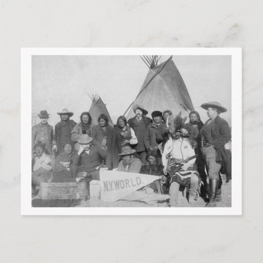 Carte Postale Hommes blancs (dont Buffalo Bill) et Lakota (Devant)