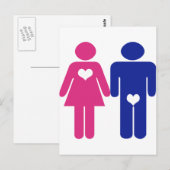 Carte Postale Hommes contre femmes (Devant / Derrière)