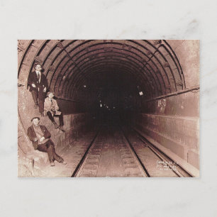 Carte Postale Hommes dans le métro de New York Vintage
