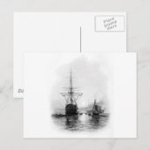 CARTE POSTALE HOMMES DE GUERRE À SPITHEAD (Devant / Derrière)