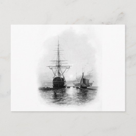 CARTE POSTALE HOMMES DE GUERRE À SPITHEAD (Devant)