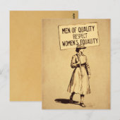 Carte Postale Hommes de qualité Respect de l'égalité des femmes (Devant / Derrière)