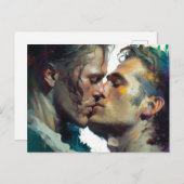 Carte Postale Hommes embrassant (Devant / Derrière)