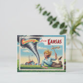 Carte Postale Hommes et tornades Salutations du Kansas (Debout devant)