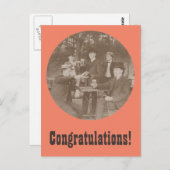 Carte postale Hommes Félicitations Fête de toast v (Devant / Derrière)