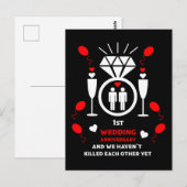 Carte Postale Hommes gays 1er anniversaire de Mariage (Devant / Derrière)