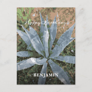 Carte Postale Hommes Joyeux Anniversaire Plantes d'aquarelle Per