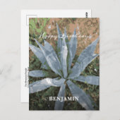 Carte Postale Hommes Joyeux Anniversaire Plantes d'aquarelle Per (Devant / Derrière)