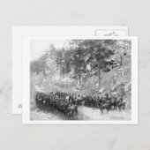 Carte Postale Hommes militaires dans les rues à cheval Photograp (Devant / Derrière)