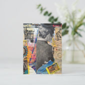 Carte Postale Hommes rétro travaillant Collage en techniques mix (Debout devant)