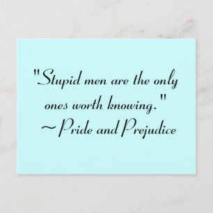 Carte Postale Hommes Stupides À Connaître Jane Austen Citation