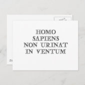 Carte Postale Homo Sapiens Non Urinat à Ventum (Devant / Derrière)
