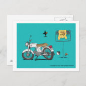 Carte Postale honda sur la plage (Devant / Derrière)