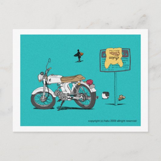 Carte Postale honda sur la plage (Devant)