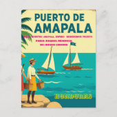 Carte Postale Honduras Puerto AMAPALA Retro poster (Devant)