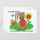 Carte Postale Honey Bear Ukrainien Folk Art (Devant / Derrière)