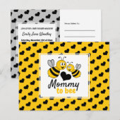 Carte Postale Honey Bee, Baby shower Invitation (Devant / Derrière)