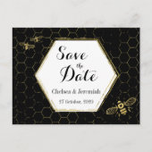 Carte Postale Honey Bee Black Gold Save the Date Postcard (Devant)