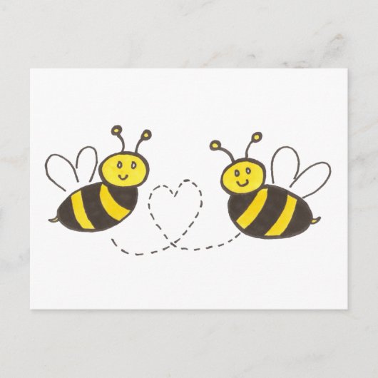 Carte Postale Honey Bees with Heart (Devant)